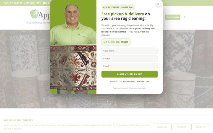 Екранна снимка на applebycleaning.com