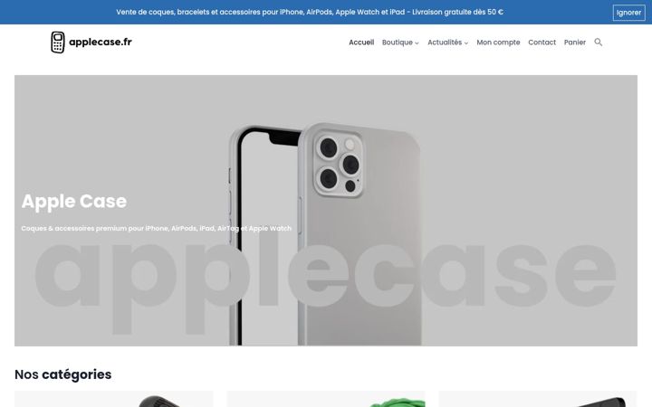 Screenshot of applecase.fr