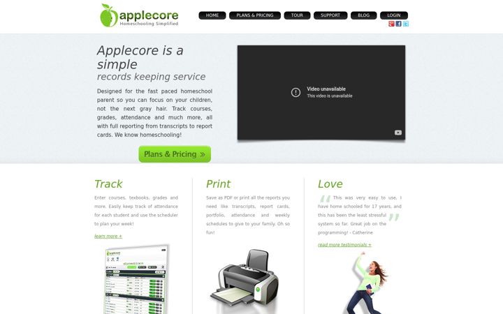 Screenshot of applecoresystem.com
