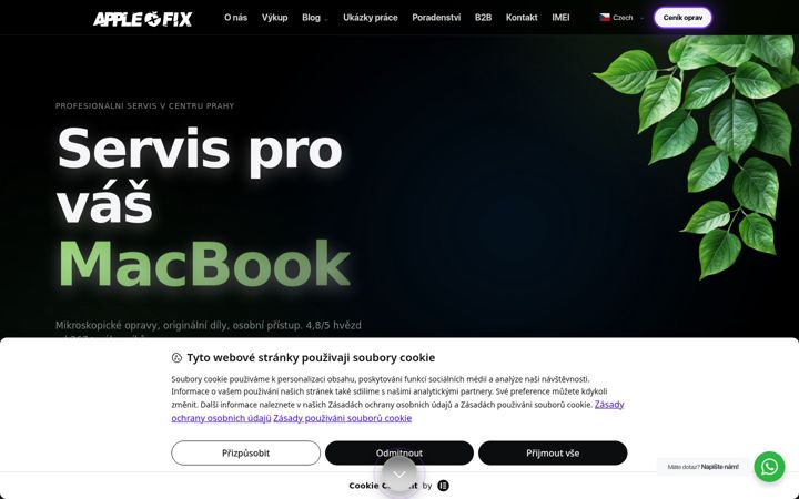 Screenshot of applefix.cz