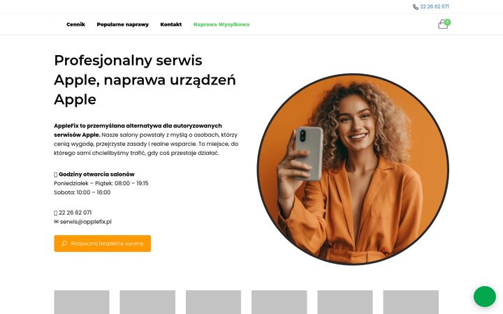 Snimka zaslona za applefix.pl