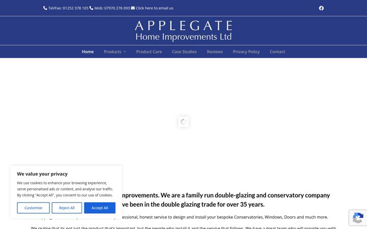 Snimka zaslona za applegatehomeimprovements.co.uk