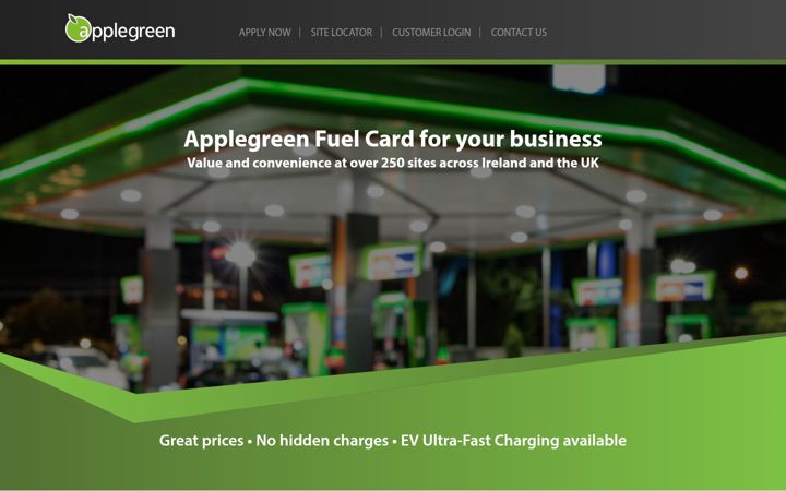 Екранна снимка на applegreenfuelcard.com