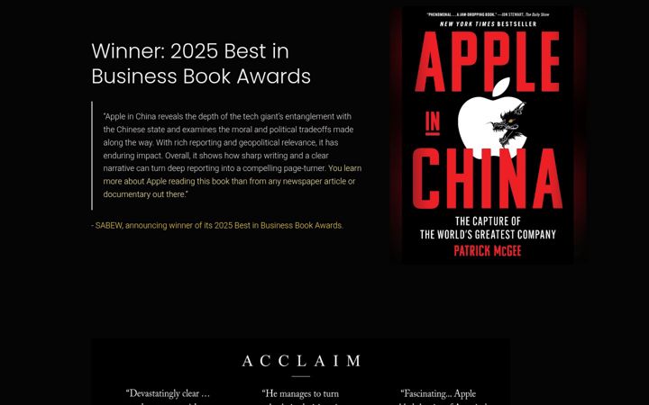 Screenshot of appleinchina.com