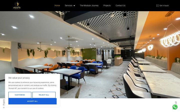 Screenshot of appleinteriorsvizag.in