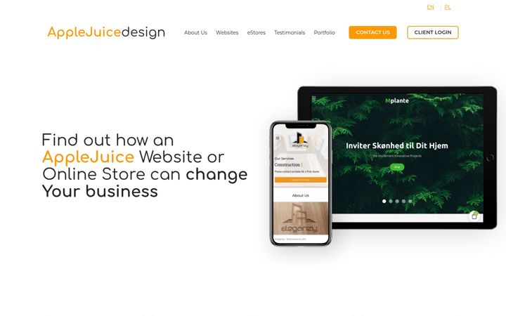 Screenshot of applejuicedesign.com
