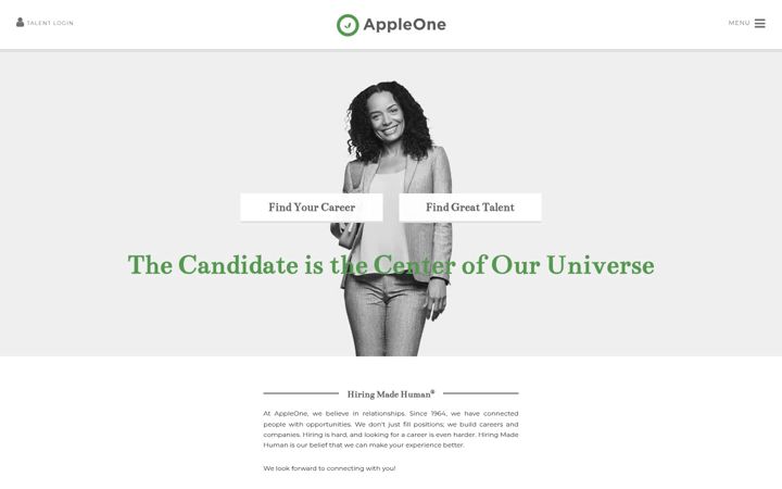 Screenshot of appleone.com