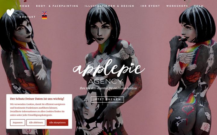 Screenshot of applepieagency.com