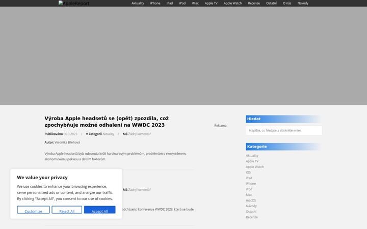 Capture d'écran de applereport.eu