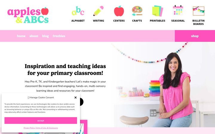 Screenshot of applesandabcs.com
