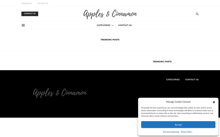 Screenshot of applesandcinnamon.com