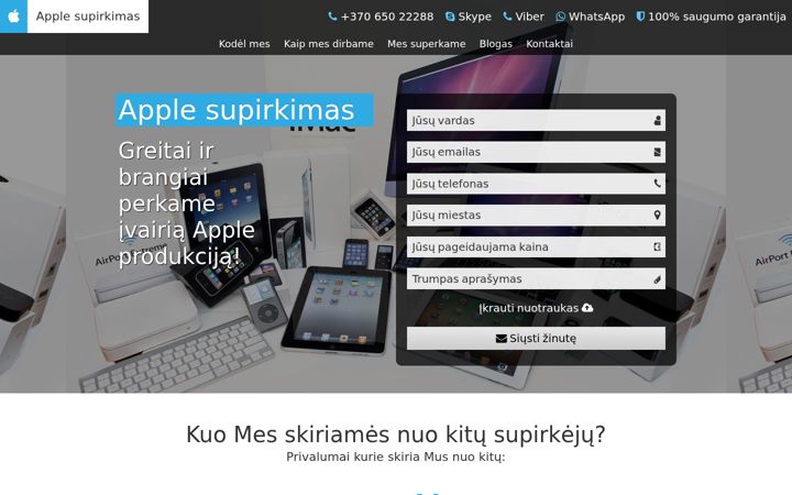 Screenshot of applesupirkimas.lt