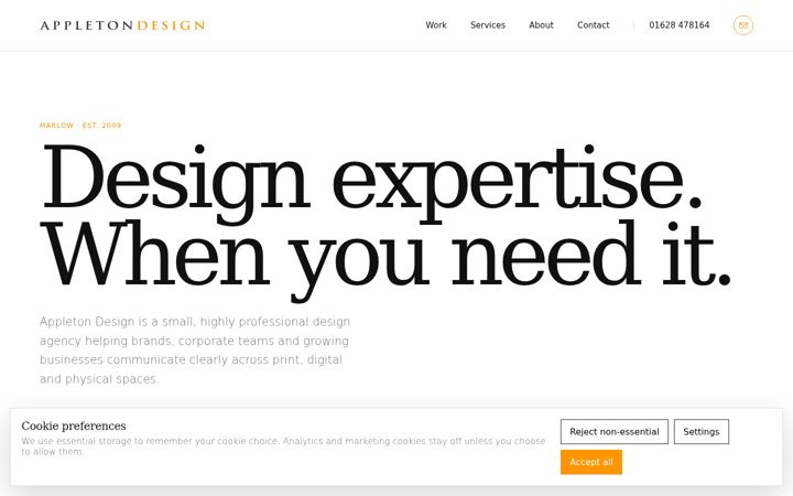 Screenshot of appletondesign.co.uk