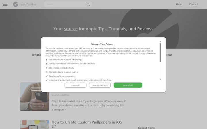 Screenshot of appletoolbox.com