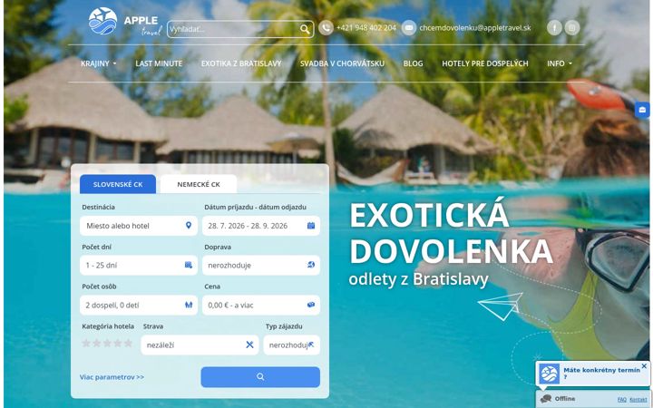 Screenshot of appletravel.eu