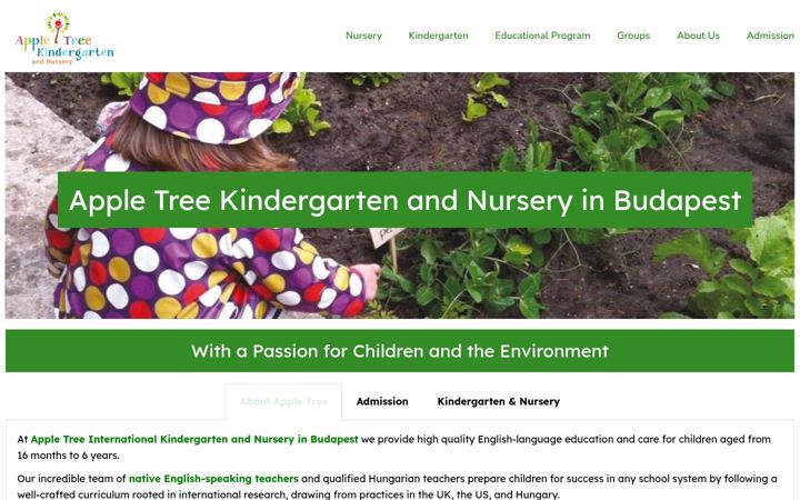 Screenshot of appletree-kindergarten.hu
