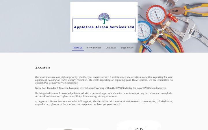 Screenshot of appletreeaircon.co.uk