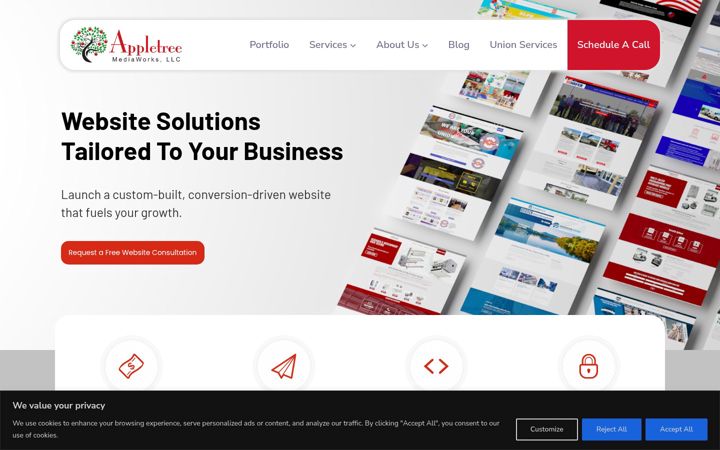 Screenshot of appletreemediaworks.com