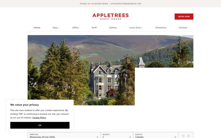 Screenshot of appletreeskeswick.com