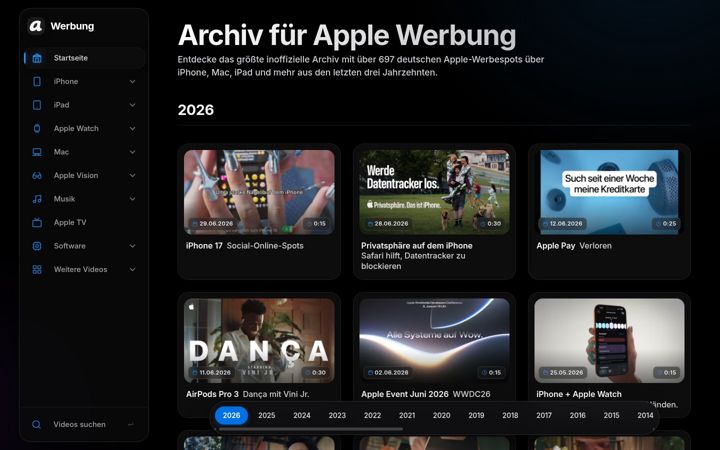 Screenshot of applewerbung.de