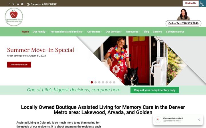 Screenshot von applewoodourhouse.com