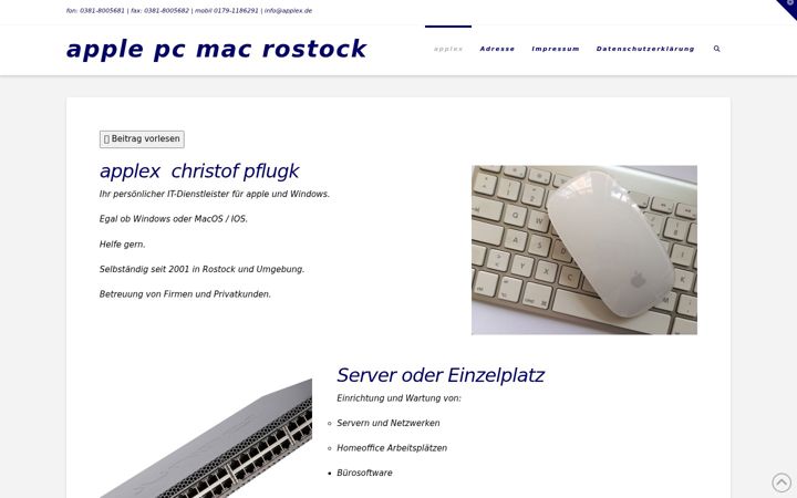 Screenshot of applex.de