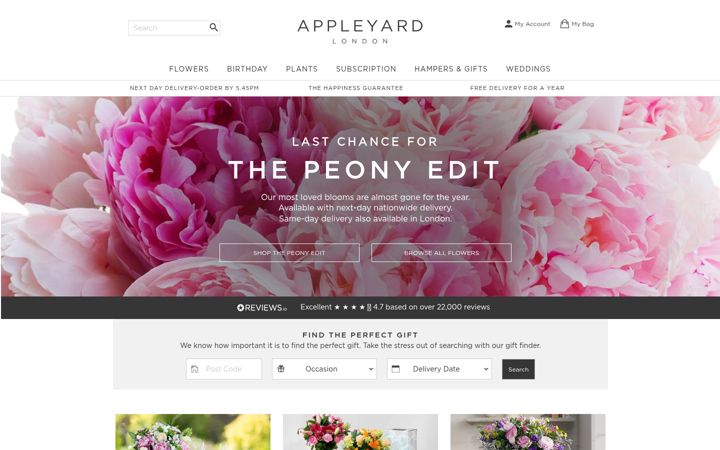 Captura de pantalla de appleyardflowers.com