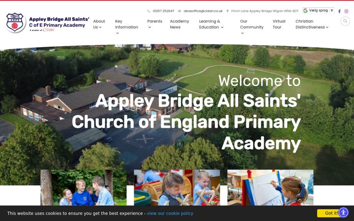 Screenshot of appleybridgeallsaints.lancs.sch.uk