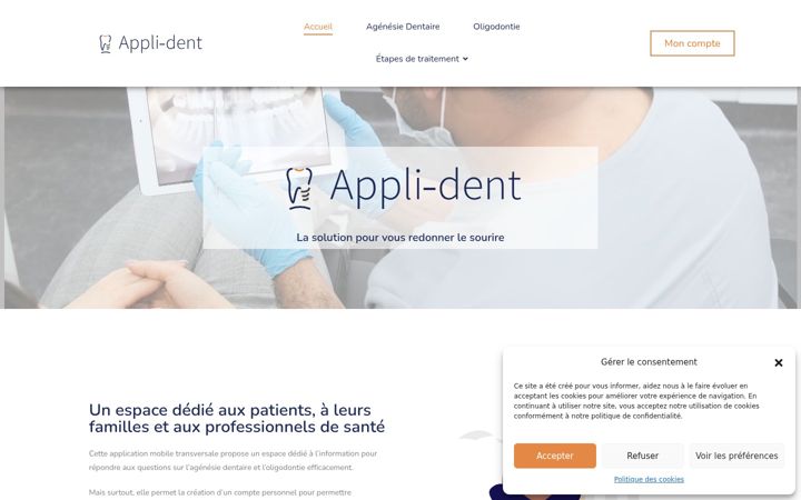 Posnetek zaslona appli-dent.fr
