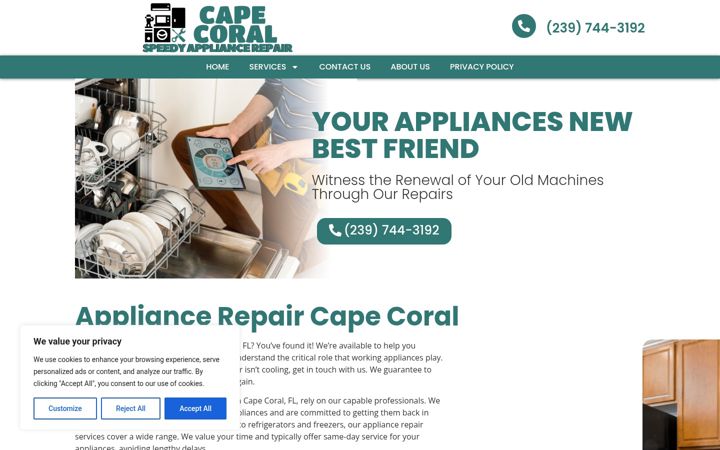 Ekrano kopija appliance-repair-capecoral.com