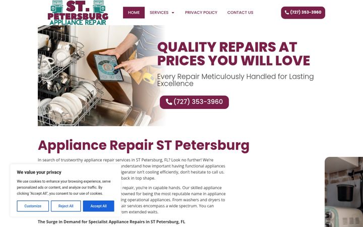 Zrzut ekranu appliance-repair-stpetersburg.com