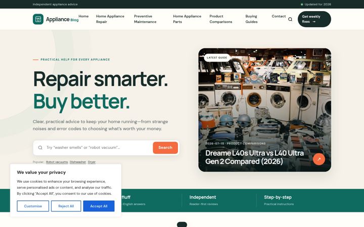Screenshot von applianceblog.info