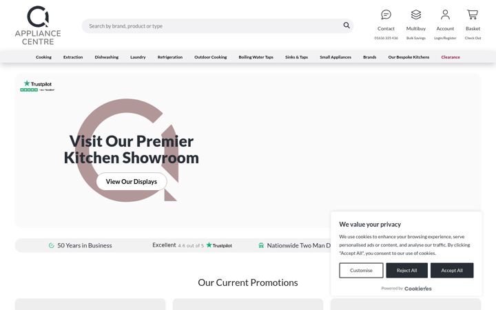 Screenshot di appliancecentre.co.uk