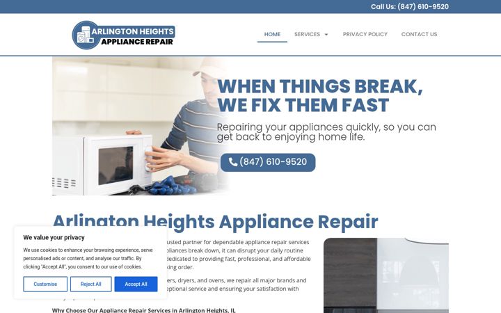 Zrzut ekranu appliancerepair-arlingtonheights.com