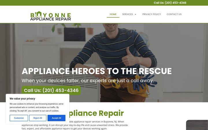 Zrzut ekranu appliancerepair-bayonne.com