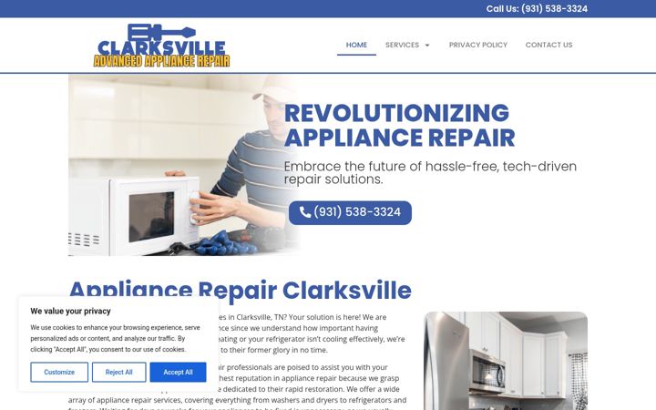 Zrzut ekranu appliancerepair-clarksville.com