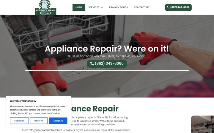 Zrzut ekranu appliancerepair-clifton.com