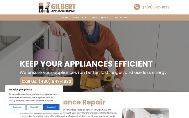 Zrzut ekranu appliancerepair-gilbert.com