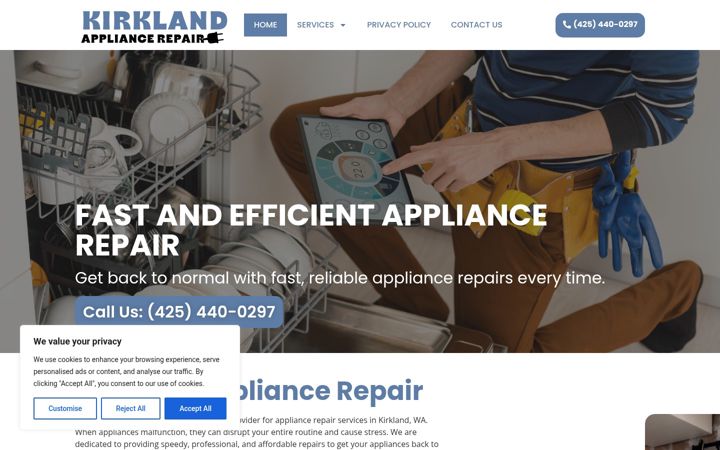 Zrzut ekranu appliancerepair-kirkland.com