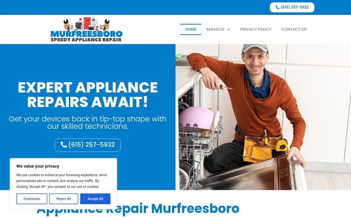 Ekrano kopija appliancerepair-murfreesboro.com