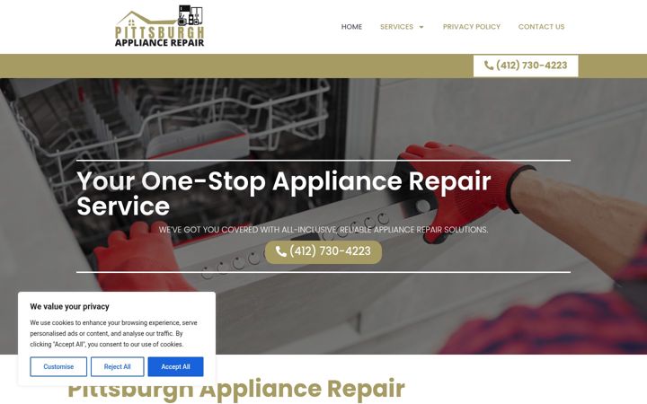 Ekrano kopija appliancerepair-pittsburgh.com