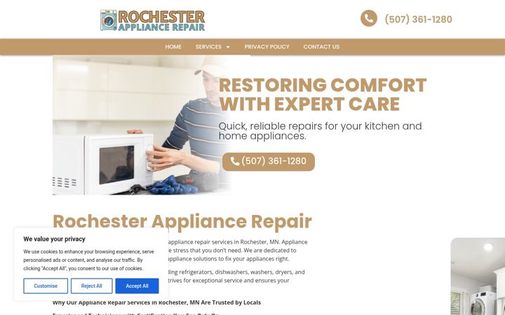 Ekrano kopija appliancerepair-rochester.com