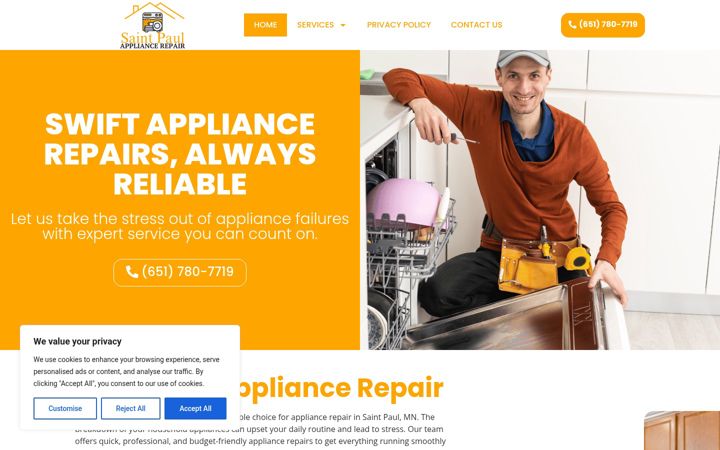 Ekrano kopija appliancerepair-saintpaul.com