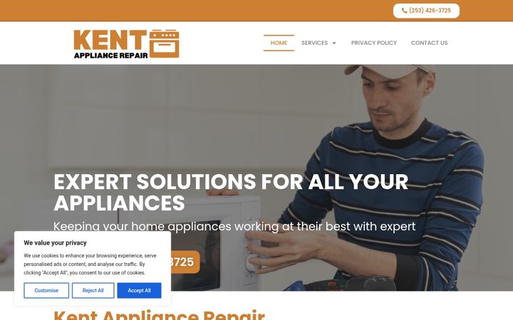 Ekrano kopija appliancerepairkent.com