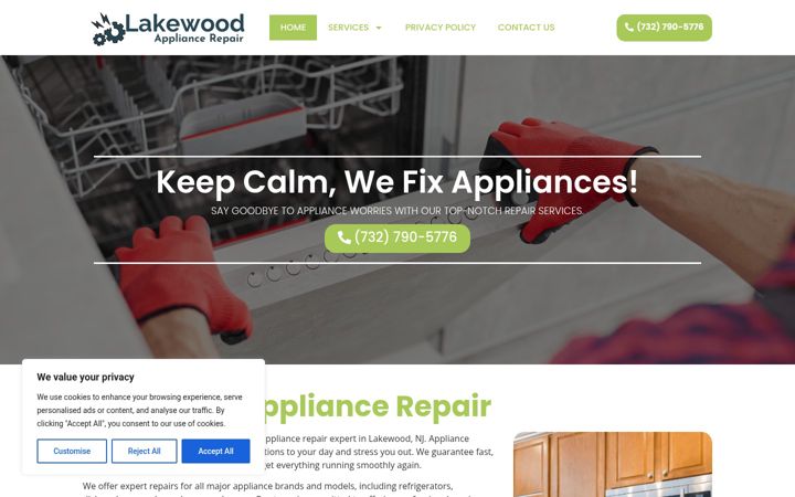 Ekrano kopija appliancerepairlakewood.com