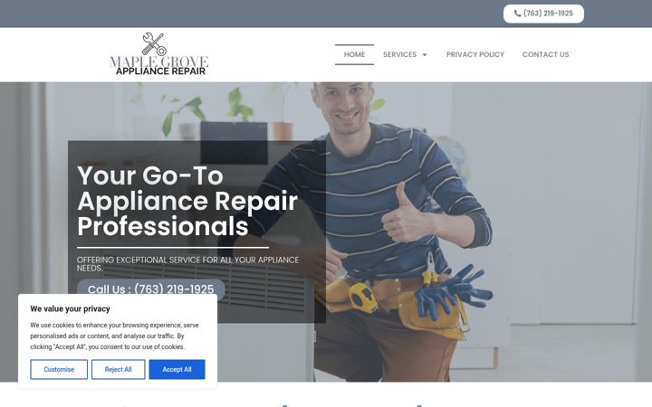 Captura de ecrã de appliancerepairmaplegrove.com