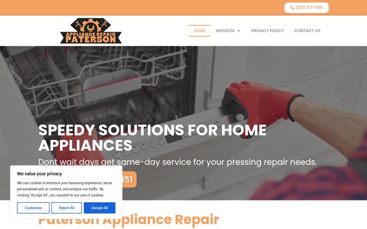 Captura de ecrã de appliancerepairpaterson.com