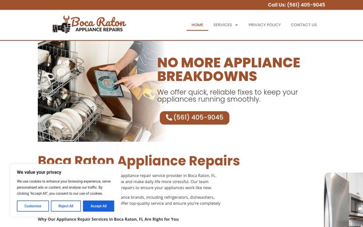 Captura de ecrã de appliancerepairs-bocaraton.com