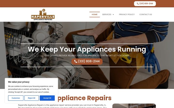 Captura de ecrã de appliancerepairs-naperville.com
