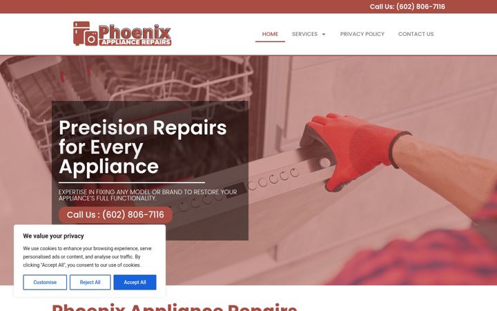 Captura de ecrã de appliancerepairs-phoenix.com